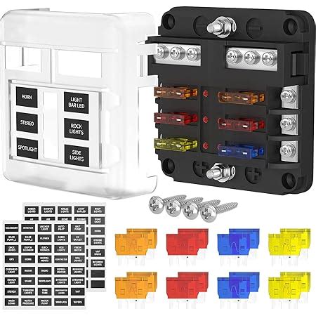 Amazon WUPP 12 Volt Fuse Block Waterproof Boat Fuse Panel With