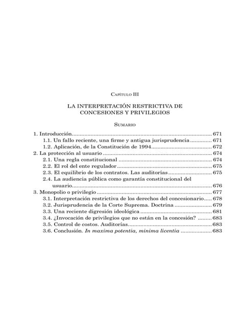 La interpretación restrictiva de concesiones y privilegios