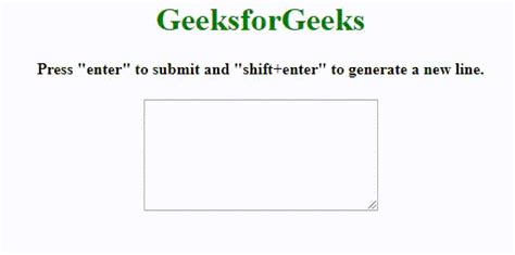 How To Detect Shift Enter And Generate A New Line In Textarea