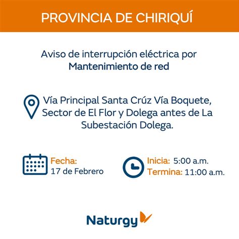 Naturgy Panam On Twitter Realizaremos Trabajos De Mantenimiento