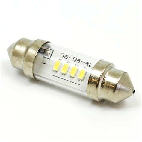 B255ledw A White 6v Led Festoon Lamp 11x36mm Festoon Fitting All