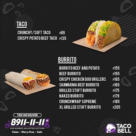 Taco Bell Menu With Updated Prices Philippines 2024