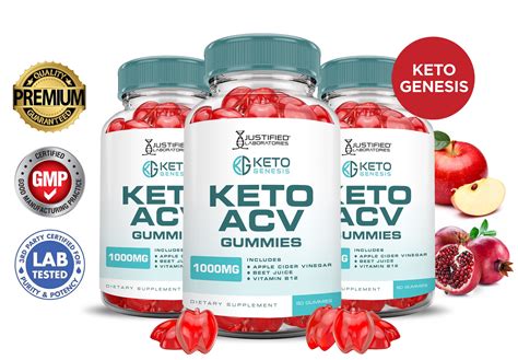 3 Pack Keto Genesis Acv Gummies 1000mg Dietary Supplement 180 Gummys