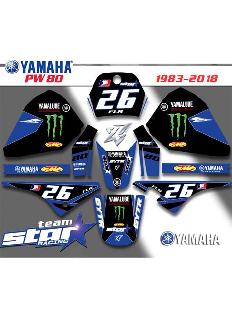 Kit Deco Team Star Racing Moto Yamaha Pw Piwi Peewee