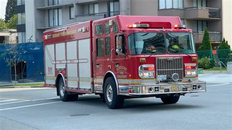 Burnaby Fire Department Engine 5 Rescue 1 Responding YouTube