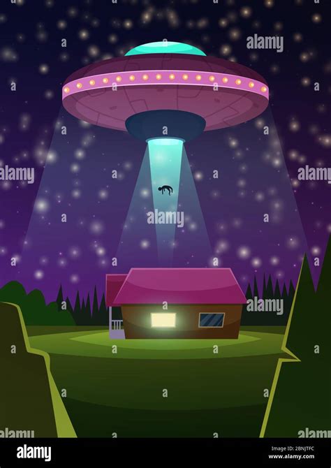 Vector Background Illustration Of Ufo Stock Vector Image Art Alamy