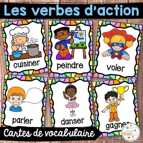 Les Verbes D Action Cartes De Vocabulaire