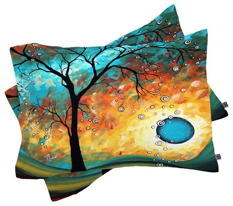 Deny Designs Madart Inc Aqua Burn Pillow Shams King King Contemporary Pillowcases And