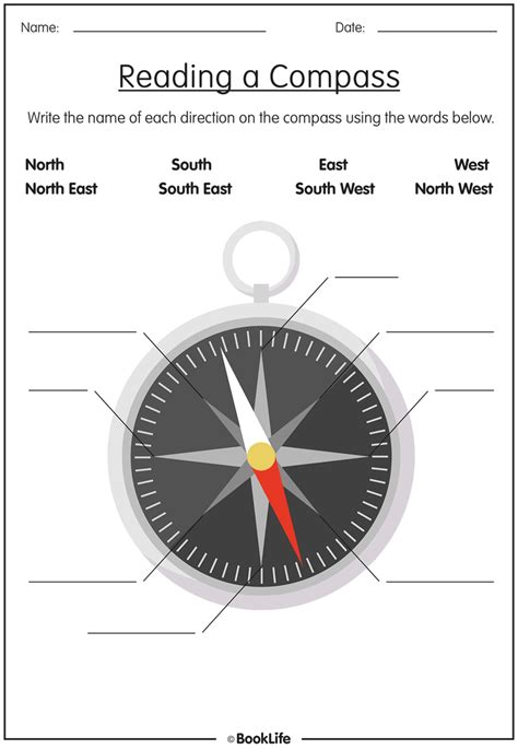 Free Activity Sheet Reading A Compass Booklife