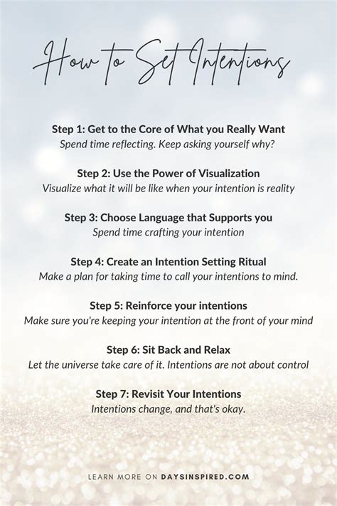 How To Set Intentions In 7 Simple Steps Days Inspired Good