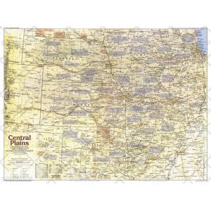 Central Plains Map Side 1 - Published 1985 by National Geographic - The Map Shop