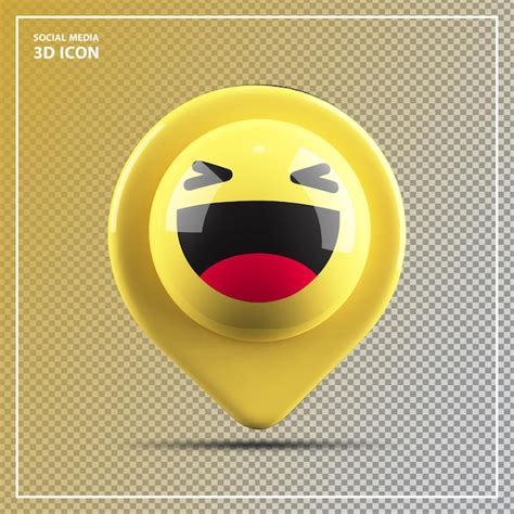 Premium PSD Emoji Haha Social Media Shape Pin Button 3d