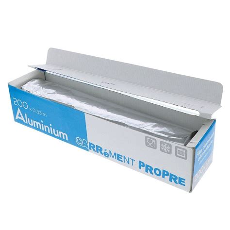 Papier aluminium alimentaire rouleau 0 33x200m en boîte distributrice