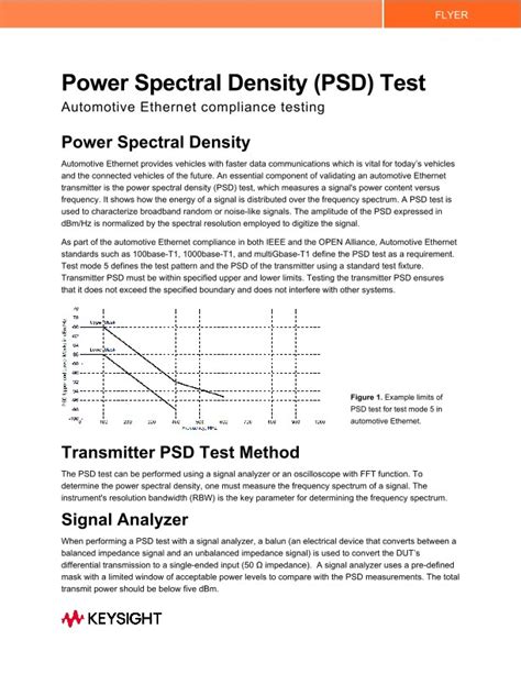 Power Spectral Density Psd Test Pdf Asset Page Keysight