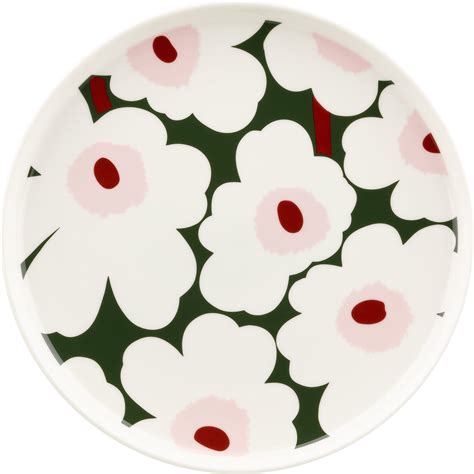 Bestill Unikko tallerken 25 cm rød brun fra Marimekko