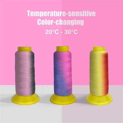 6 Colors Thermochromic Cotton Thread Color Changing Temperature