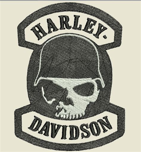 Harley Davidson Logo Embroidery Design In Pes Pcs Etsy