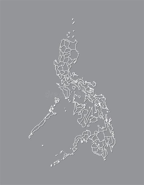 Philippines Map With Gray Tone On Png Or Transparent Background