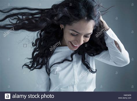 Brunette Hair Blowing In The Wind Hi Res Stock Photography And Images Alamy