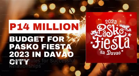 Wow P42 Million, Davao City Budget For Pasko Fiesta 2023 — Davao Corporate