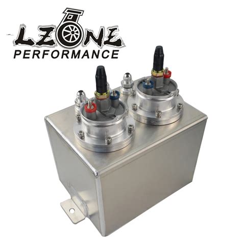 LZONE 3L Dual BILLET ALUMINUM FUEL SURGE TANK SURGE TANK With 2pc 044