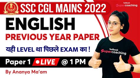 Ssc Cgl Mains Previous Year Paper Ssc Cgl Tier English Previous