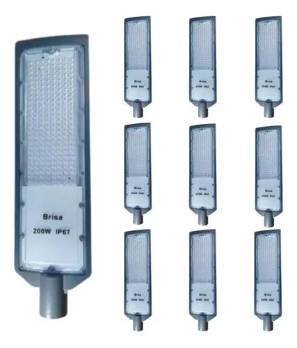 Kit 10 Luminária Led Para Poste 200w Iluminação Publica Bivo