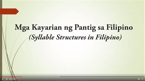 Syllable Structures Of Filipino Words A Must To Learn Filipino