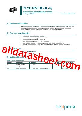 Pesd Vf Bbl Q Datasheet Pdf Nexperia B V All Rights Reserved