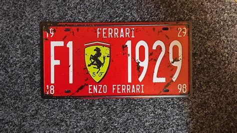 Plaque Immatriculation Ferrari Metal