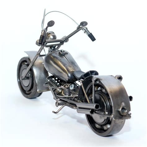 Harley Davidson : Motorcycle Model 30cm Metal Sculpture - Gray Medium