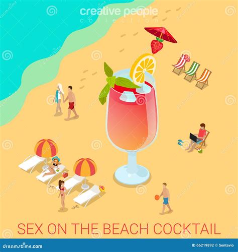 Sex On The Beach Cocktail Glass Flat 3d Isometric Vector Stock Vector Illustration Of Isometry