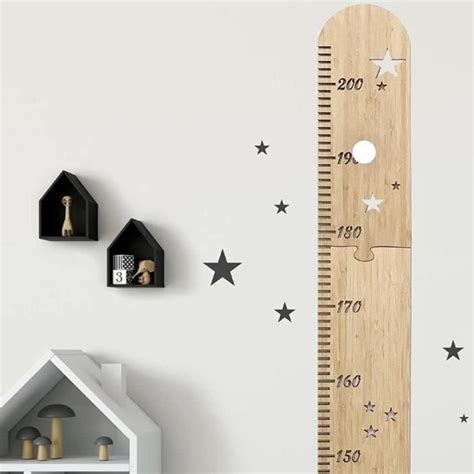 Toise Murale En Bois Pour Enfants Diagramme De Croissance Cdiscount