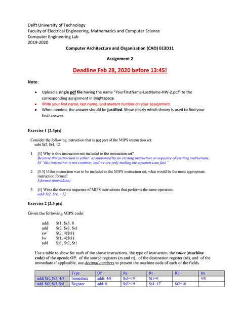 Cao Assignment Answers Warning Tt Undefined Function