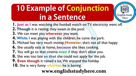 Conjunctions10 Example Of Conjunction In A