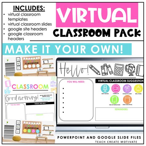 Virtual Classroom Pack | slides, classroom templates, Google Classroom ...