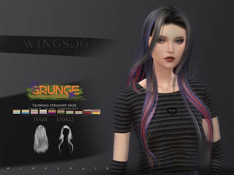 The Sims Resource Wings Ef0422 Flowing Straight Hair