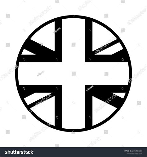 British Flag Circular Flag Icon Black Stock Vector (Royalty Free ...