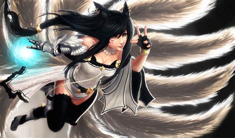 Fond D Cran Jeux Vid O Anime Filles Anime League Of Legends Ahri