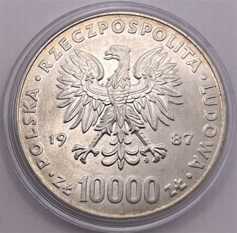 Moneta 10000 zł Jan Paweł II 1987 cena Coin24 pl