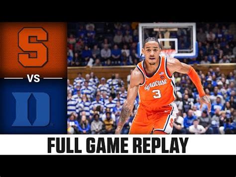 Syracuse vs. Duke Full Game Replay | 2023-24 ACC Men’s Basketball - BVM ...