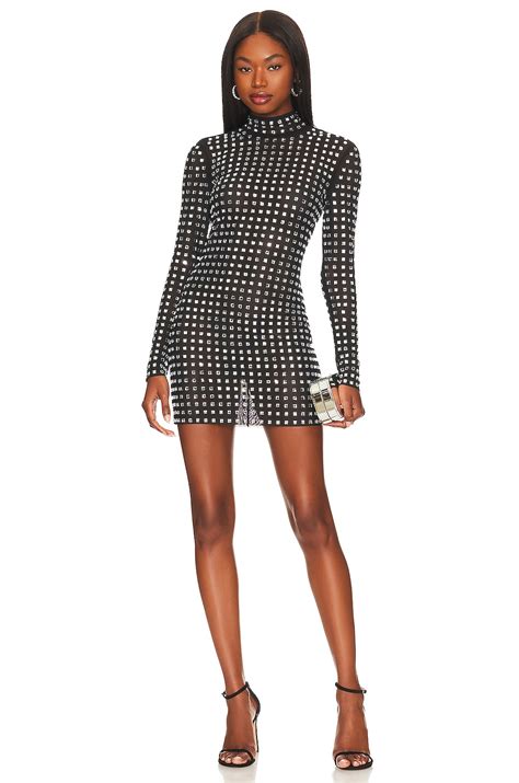 Nbd Zenni Mini Dress In Black And Silver Revolve