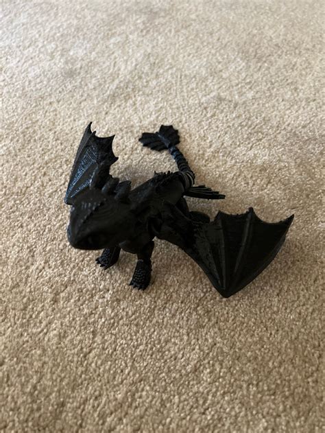 3d Printed Articulated Night Fury Toothless Etsy