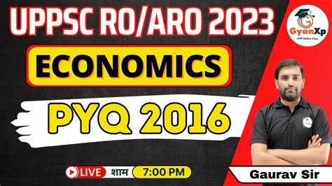 RO ARO ECONOMICS PYQ 2016 UPPSC RO ARO Previous Year Questions