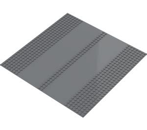 Lego Dark Stone Gray Baseplate X With Dual Lane Road