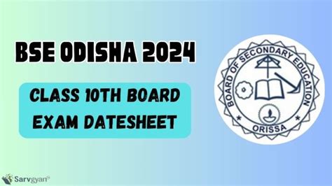 Bse Odisha 10 Board Exam 2024 Datesheet Out Official Schedule Here