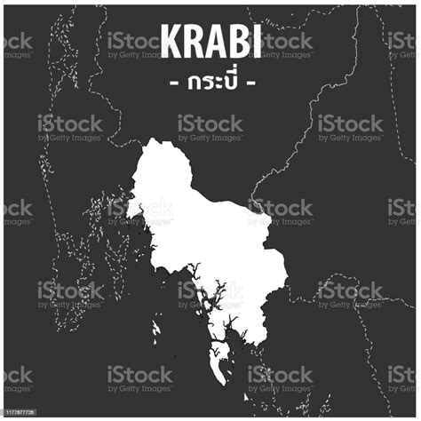 krabi province map  thailand zone stock illustration  image