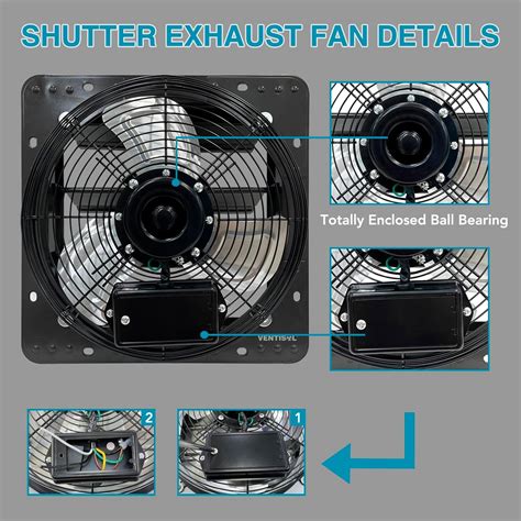 Ventisol Inch Wall Mounted Exhaust Shutter Fan With M Power Cord