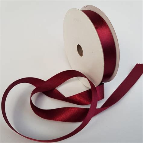 Satin Ribbon Single Sided Mm Burgundy Desflora