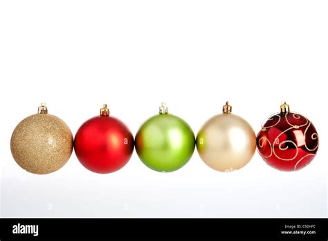 Colorful Baubles In A Row Stock Photo Alamy